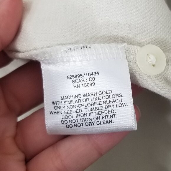 Covington 90s Mens Cream Polo Short Sleeve Two Button Cotton Blend Size Medium - Picture 5 of 8